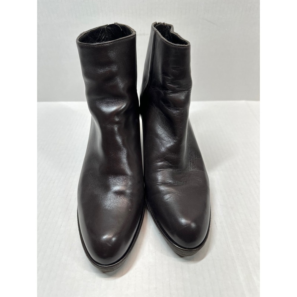 Stuart Weitzman Womens Ankle Boots Booties‎ Brown Leather Cuban Zip Size 7.5